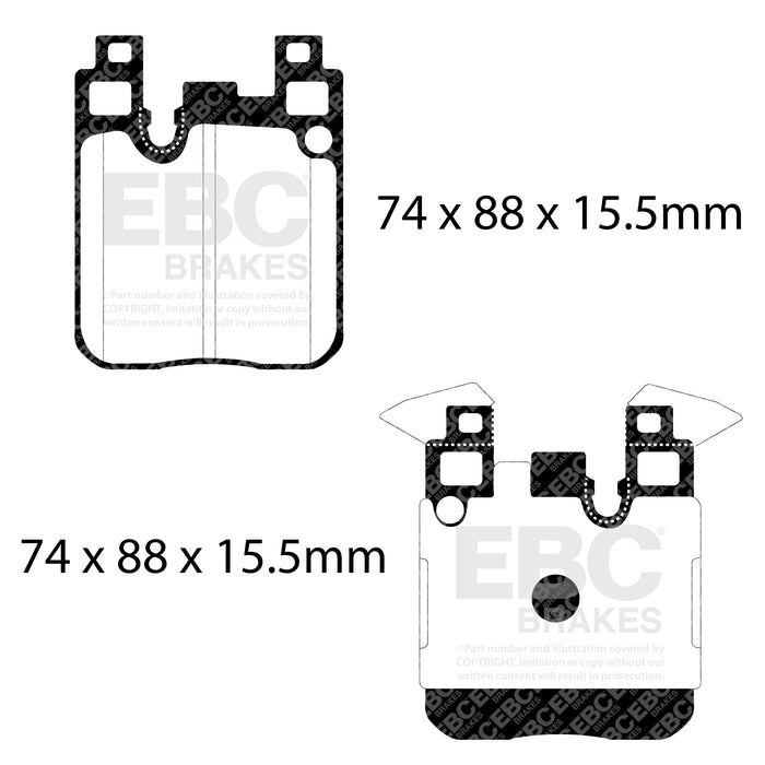 EBC RP-1 Racing Rear Brake Pads For M Lites And M Vehicles DP82133RP1