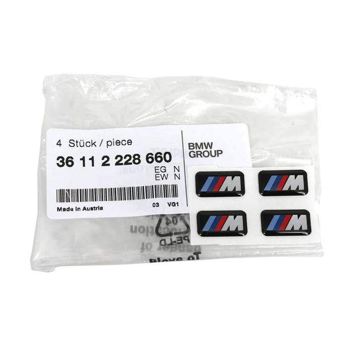 Genuine BMW M Performance M Logo Wheel Adhesive Stickers – Set of 4 36112228660