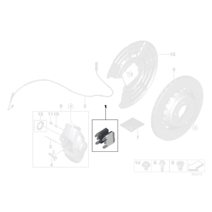 Genuine BMW OEM F8X Rear Brake Pads – F80 M3, F82/F83 M4 & F87 M2
