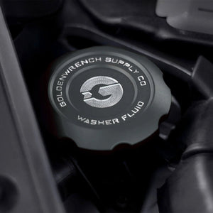 GoldenWrench BMW F Series M Car BLACKLINE Billet Washer Fluid Cap – F87/F80/F82/F83/F22/F30/F32