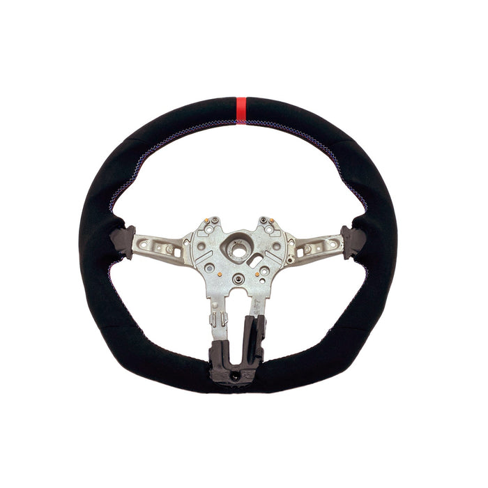 SHFT BMW F Series Flat Bottom Steering Wheel In Alcantara With Red Stripe