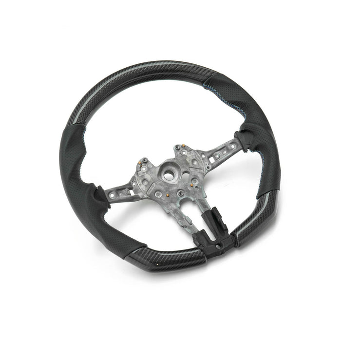 SHFT BMW F Series Flat Bottom Steering Wheel In Matte Carbon & Perforated Leather