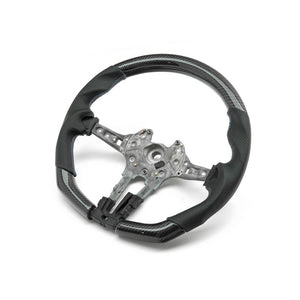 SHFT BMW F Series Flat Bottom Steering Wheel In Matte Carbon & Perforated Leather