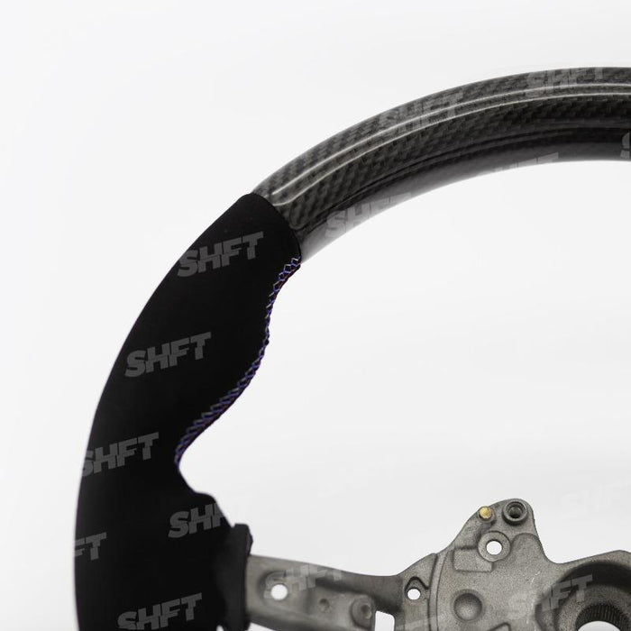 SHFT BMW F Series Round Steering Wheel In Gloss Carbon Fibre & Alcantara