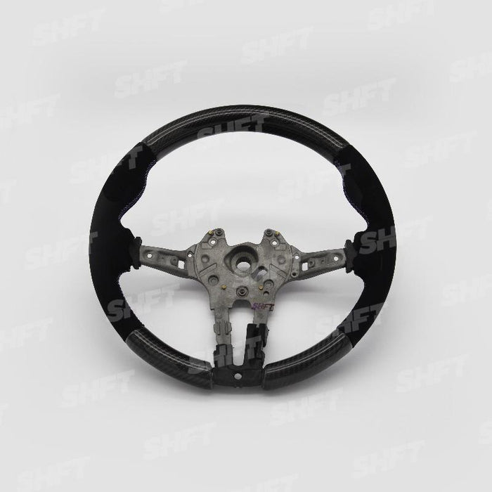 SHFT BMW F Series Round Steering Wheel In Gloss Carbon Fibre & Alcantara