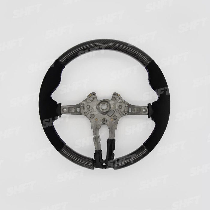 SHFT BMW F Series Round Steering Wheel In Gloss Carbon Fibre & Alcantara