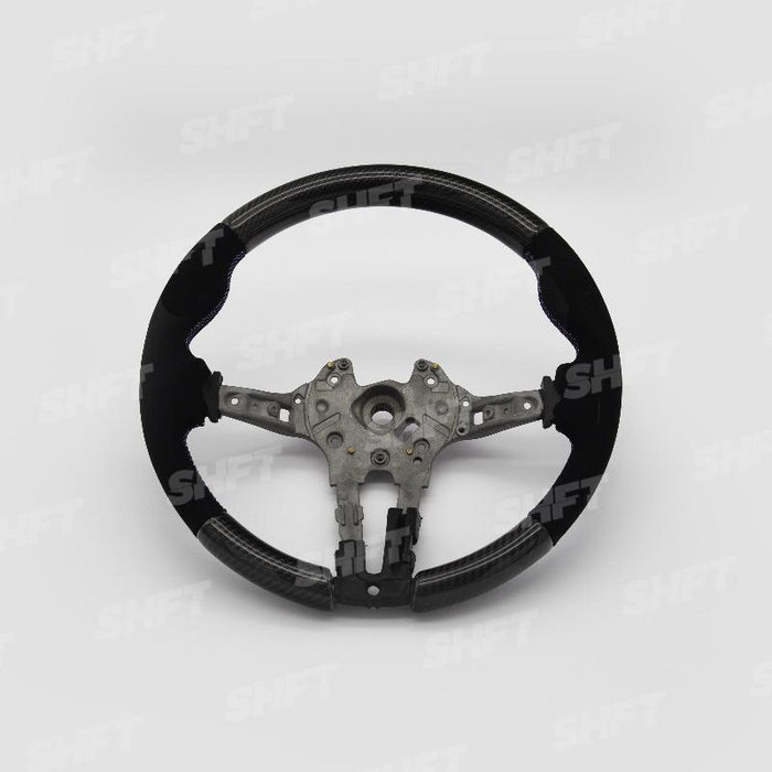 SHFT BMW F Series Round Steering Wheel In Gloss Carbon Fibre & Alcantara