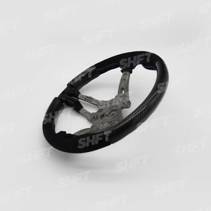 SHFT BMW F Series Round Steering Wheel In Gloss Carbon Fibre & Alcantara