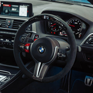 SHFT BMW F Series Round Steering Wheel In Full Alcantara With LED Race Display