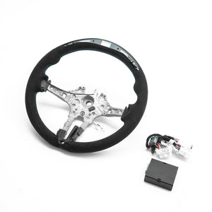SHFT BMW F Series Round Steering Wheel In Full Alcantara With LED Race Display