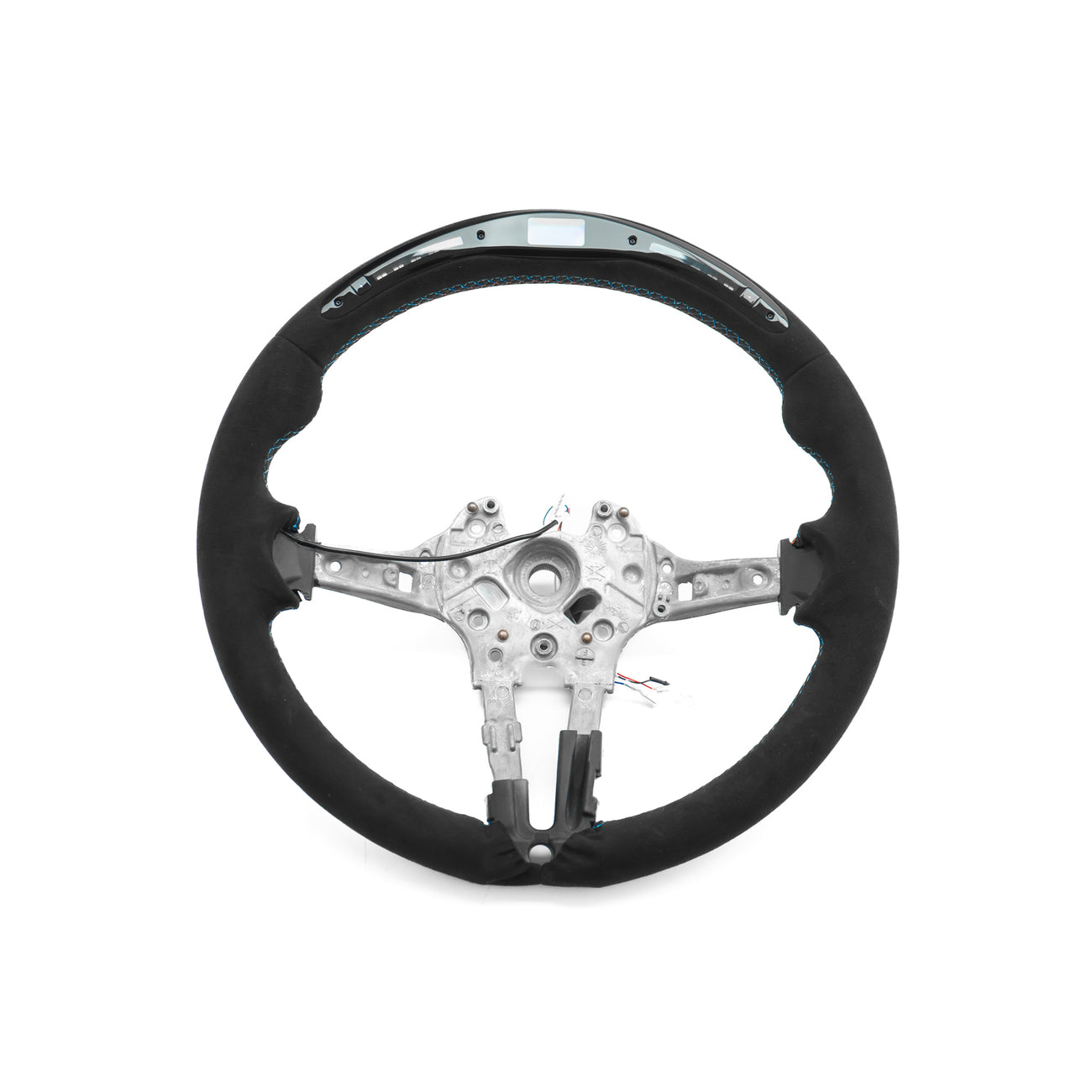 SHFT BMW F Series Round Steering Wheel In Full Alcantara With LED Race Display