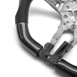 SHFT BMW Flat Bottom Steering Wheel In Gloss Carbon Fibre & Leather With LED Race Display