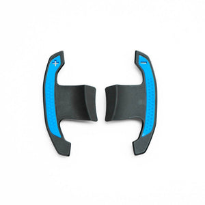 SHFT BMW G8X Style Automatic Paddle Shifters With Blue Details In Gloss Carbon Fibre – F Series & G Series