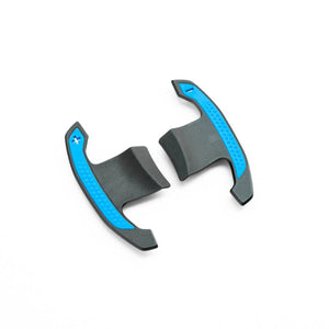SHFT BMW G8X Style Automatic Paddle Shifters With Blue Details In Gloss Carbon Fibre – F Series & G Series