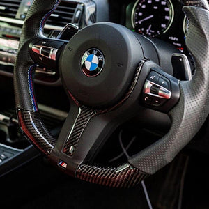 SHFT BMW M Sport Steering Wheel Trim Insert In Gloss Carbon Fibre
