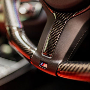 SHFT BMW M Sport Steering Wheel Trim Insert In Gloss Carbon Fibre