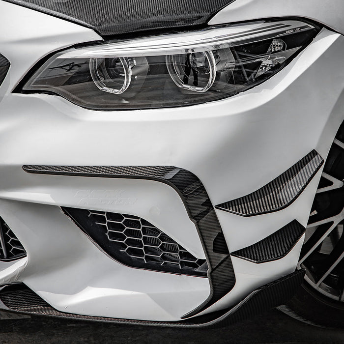 SooQoo BMW F87 M2 Competition Front Duct Trims In Gloss Carbon Fibre